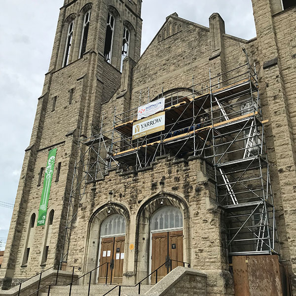 Church in Winnipeg Scaffold Rental Structure Built by Our Crews