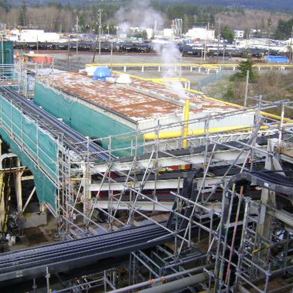 image of scaffold at chemical plant