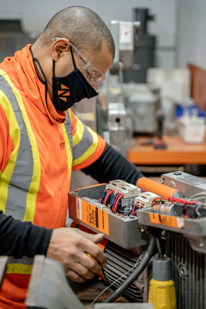 annual hoist inspection being preformed by Northstar Access employee