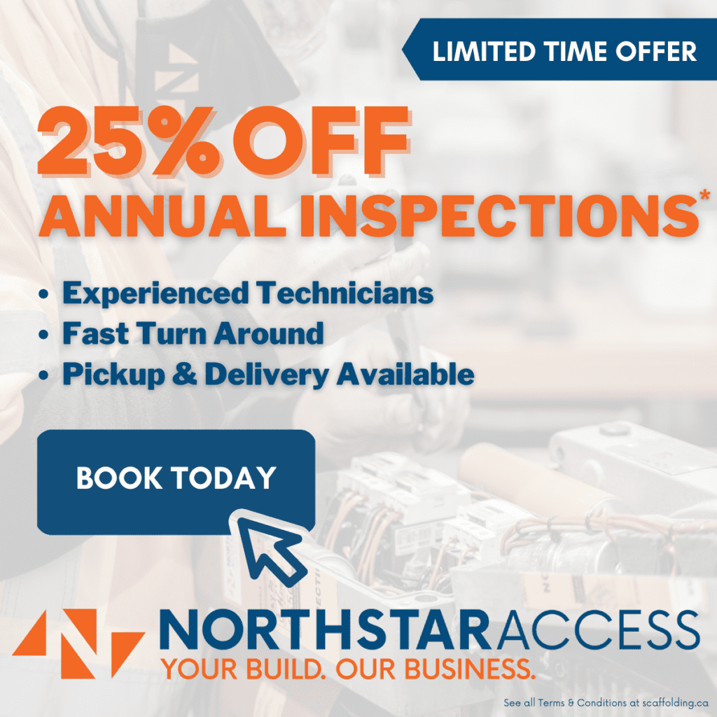 Swing stage scaffolding repair services by Northstar Access: Annual Inspection Offer